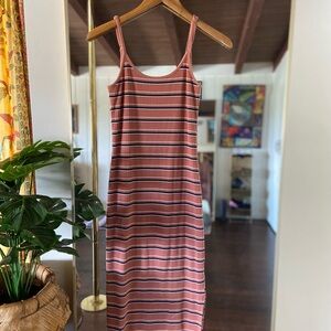 Wild Fable Striped Midi Dress in Pink and Blue